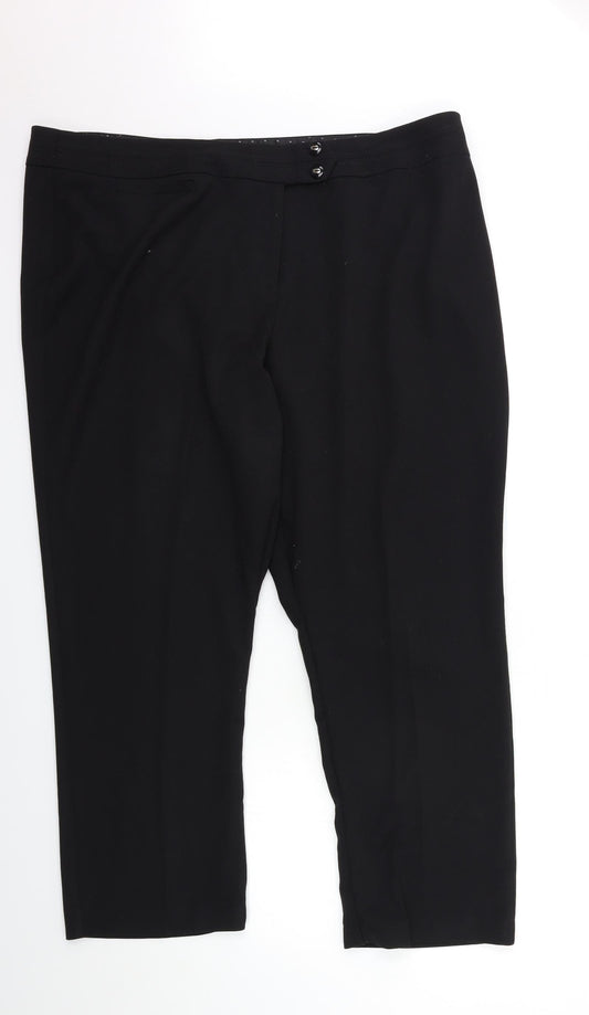Womens UK Size 42 in Preworn Regular Fit  Black Trousers