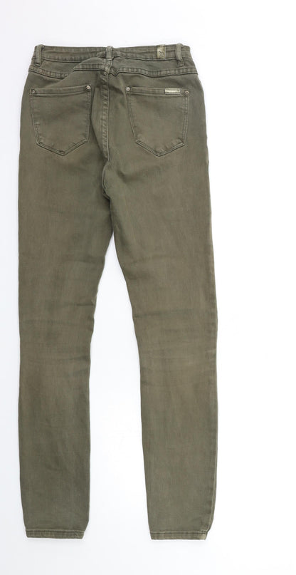 QUEEM HEARTS Womens Green  Denim Skinny Jeans Size L L30 in