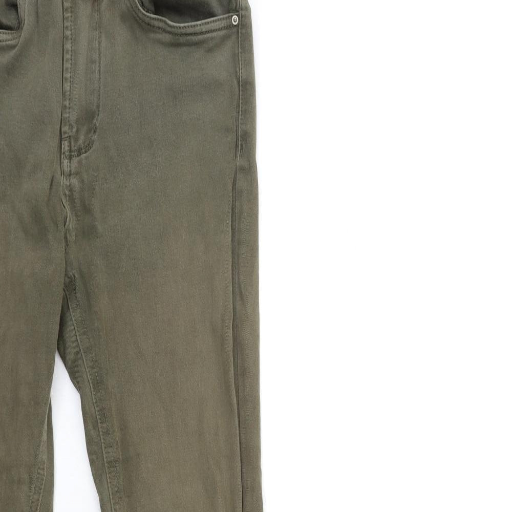 QUEEM HEARTS Womens Green  Denim Skinny Jeans Size L L30 in