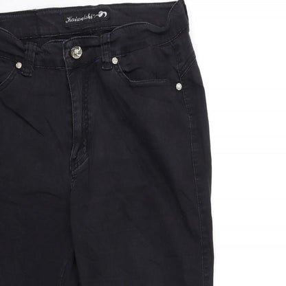 KAIUEISHI Womens Black   Cargo Trousers Size 33 in L22.5 in