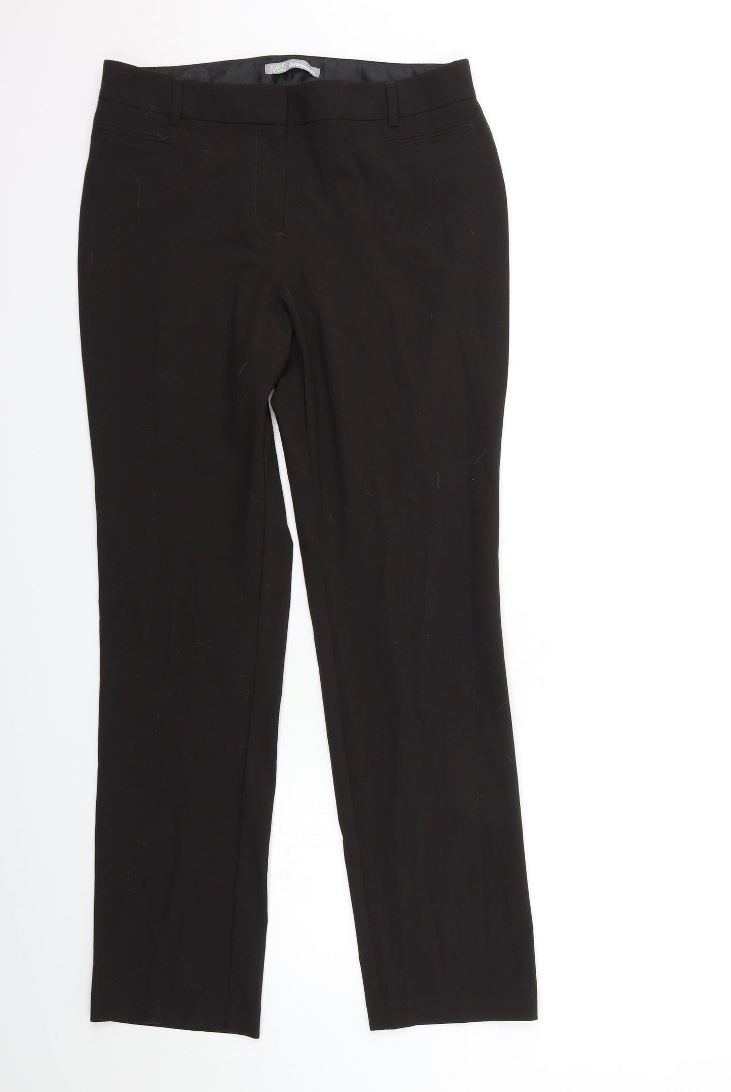 Womens UK Size 12 Marks and Spencer Regular Fit  Black Trousers