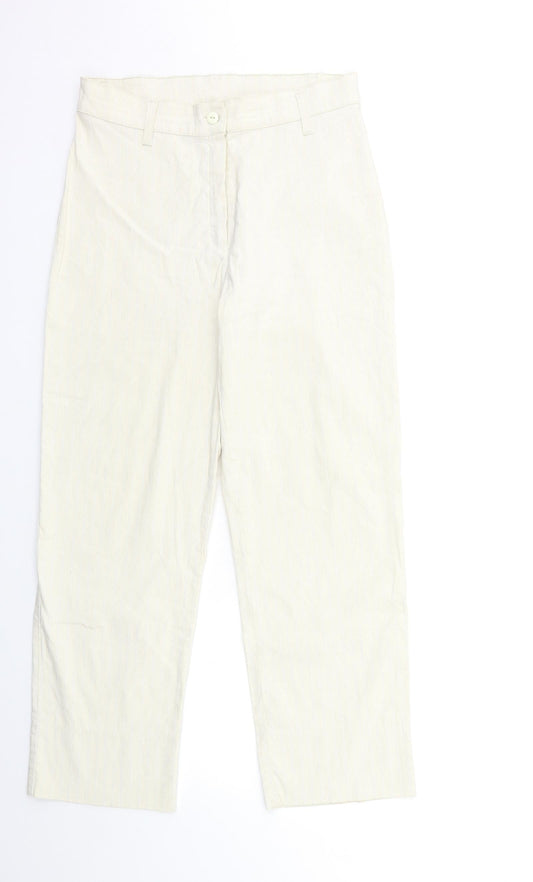 Womens UK Size 42 in Preworn Regular Fit  White Trousers