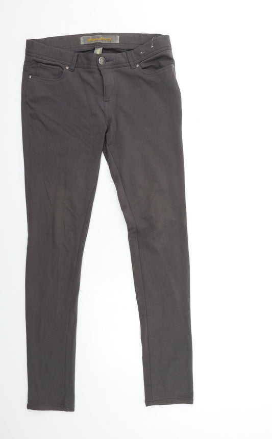 Denim & Co. Womens Grey   Trousers  Size 10 L31 in