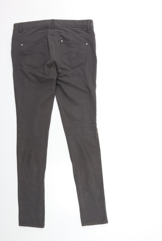 Denim & Co. Womens Grey   Trousers  Size 10 L31 in