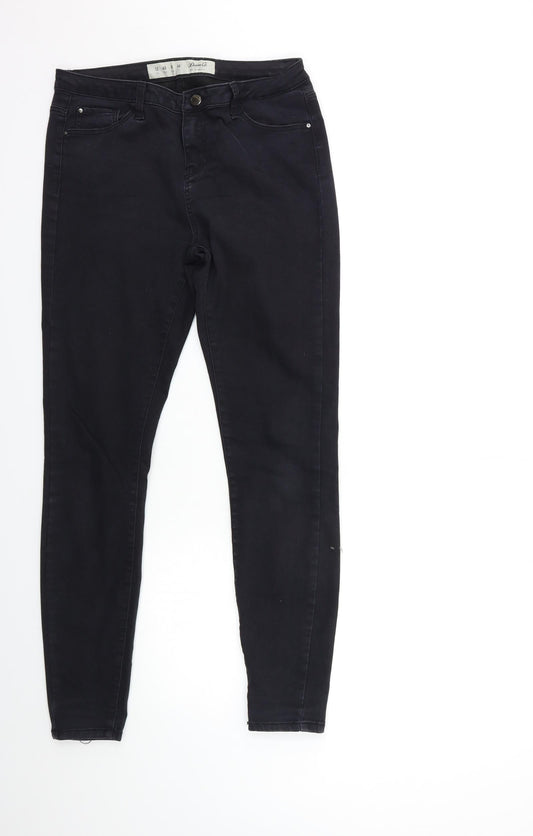Denim & Co. Womens Black  Denim Skinny Jeans Size 12 L28 in