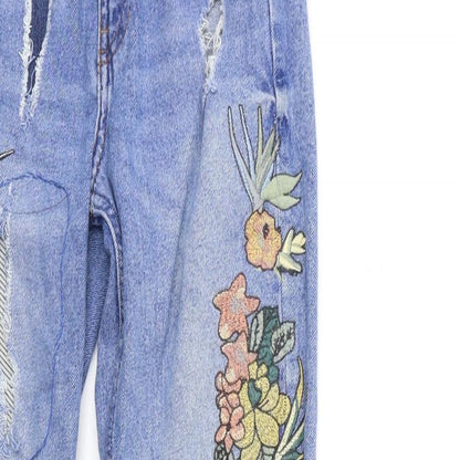 Denim & Co. Womens Blue  Denim Straight Jeans Size 6 L27 in