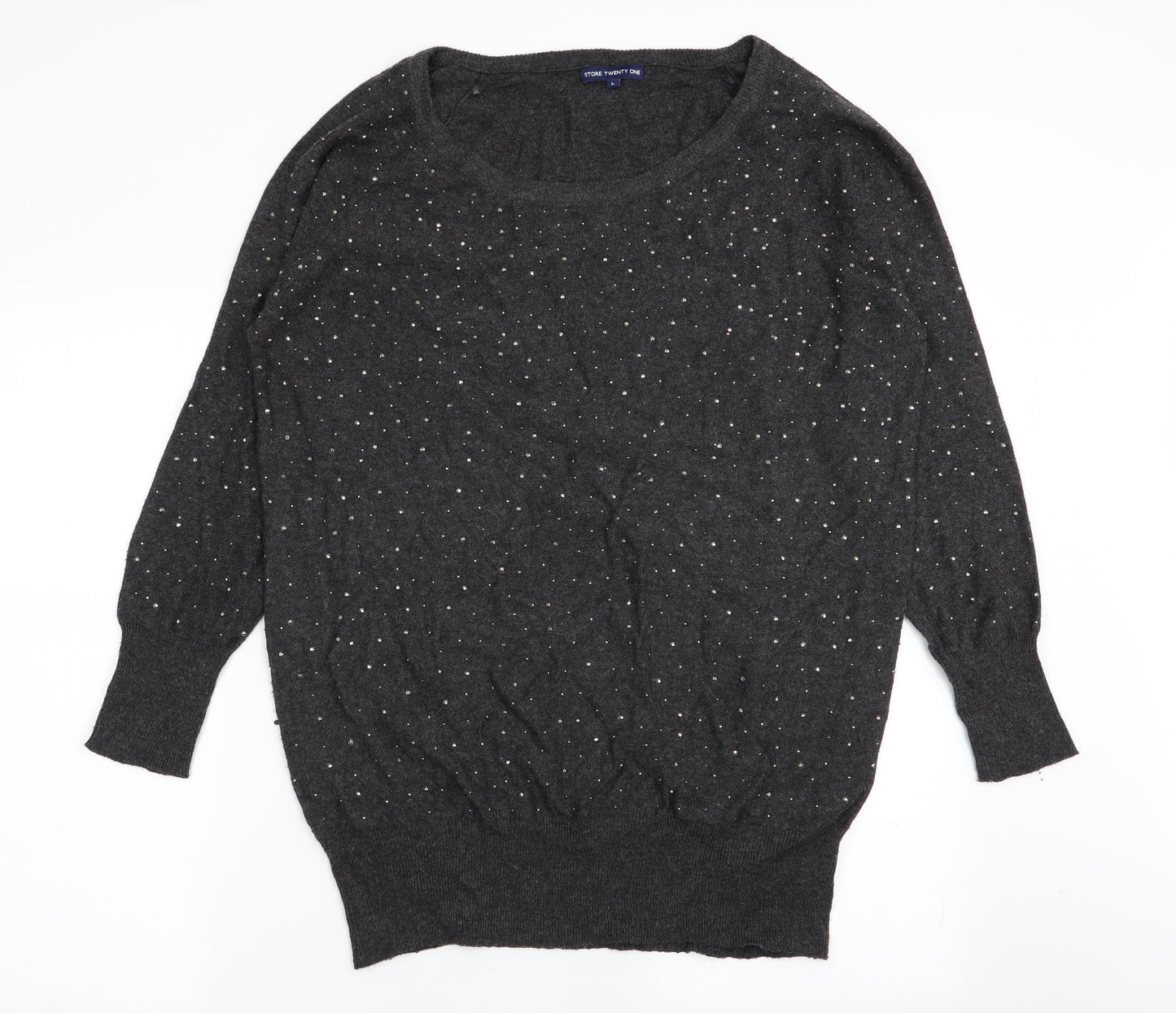 Womens UK Size L store twenty one Grey Pullover Jumper