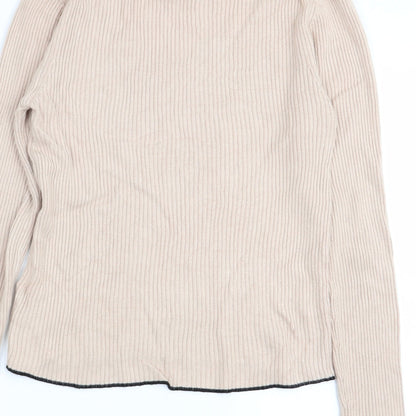 Womens UK Size 8 Topshop Beige Basic T-Shirt