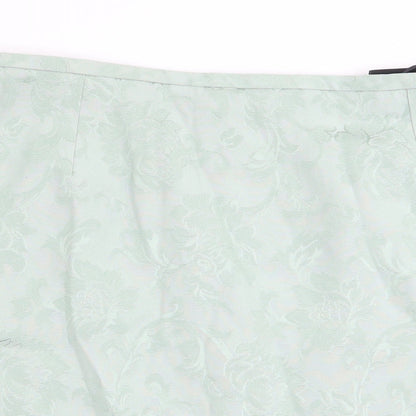 Dorothy Perkins Womens Green Floral  Flare Skirt Size 16