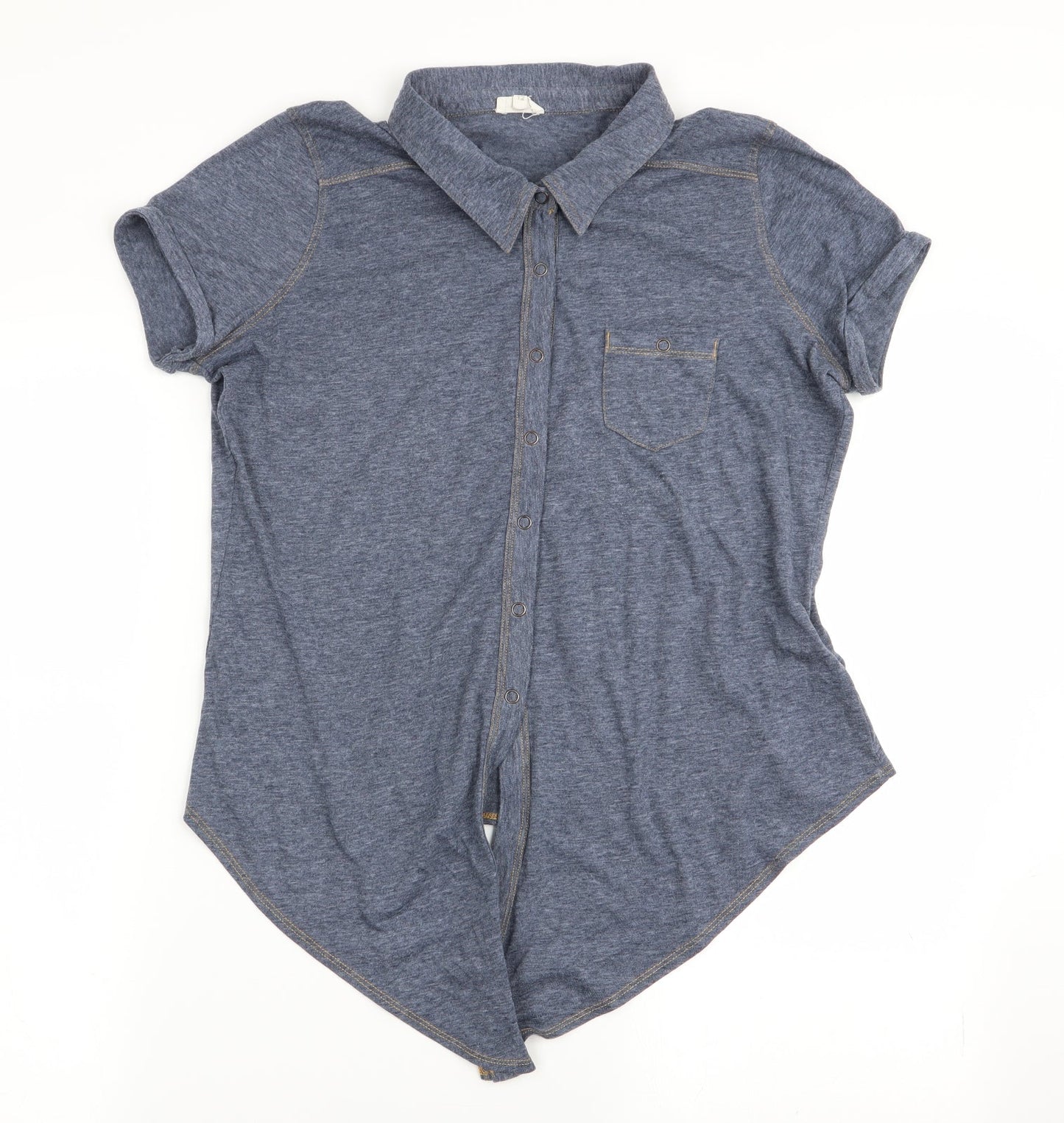 Womens UK Size 12 New Look Grey Basic Polo