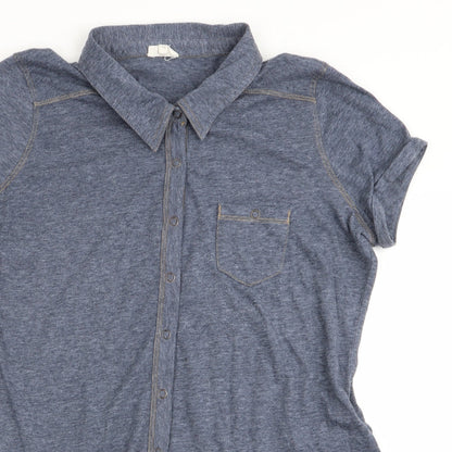 Womens UK Size 12 New Look Grey Basic Polo