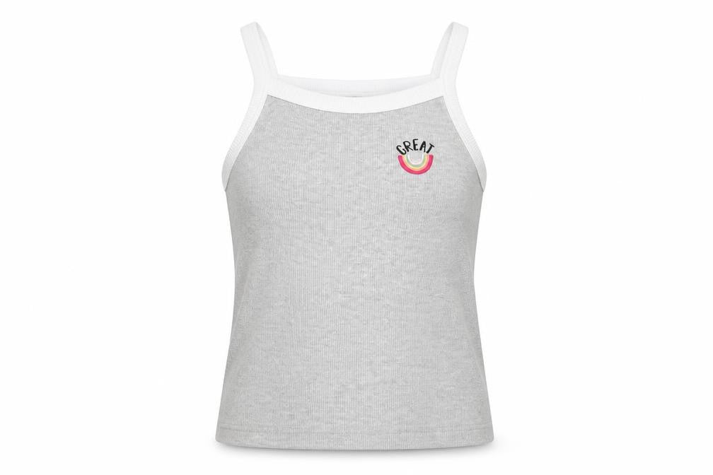 M&S Girls Grey   Basic Tank Size 8-9 Years