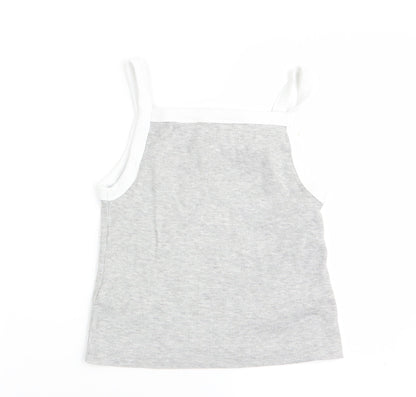 M&S Girls Grey   Basic Tank Size 8-9 Years