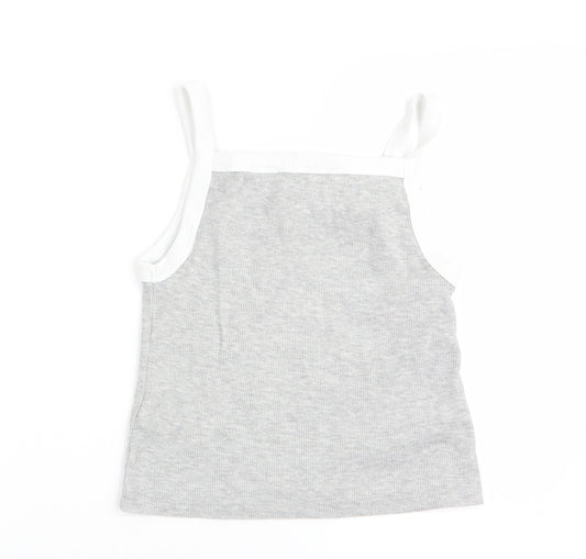 M&S Girls Grey   Basic Tank Size 8-9 Years
