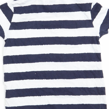 M&S Girls Multicoloured Striped  Basic T-Shirt Size 5-6 Years