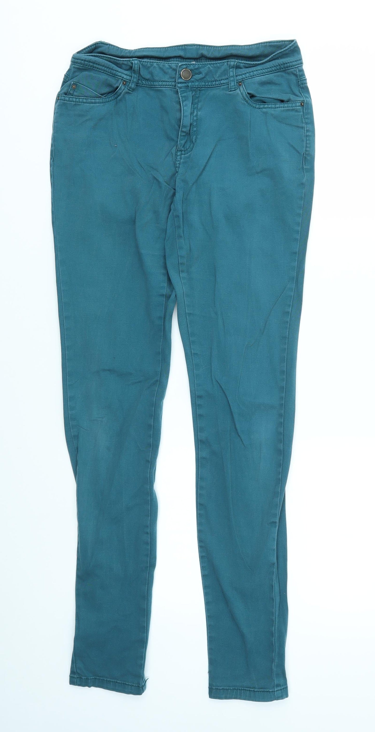 DENIM &CO Womens Green   Skinny Jeans Size 10 L30 in