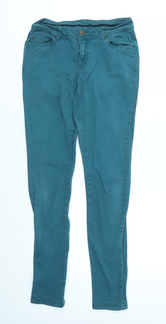 DENIM &CO Womens Green   Skinny Jeans Size 10 L30 in