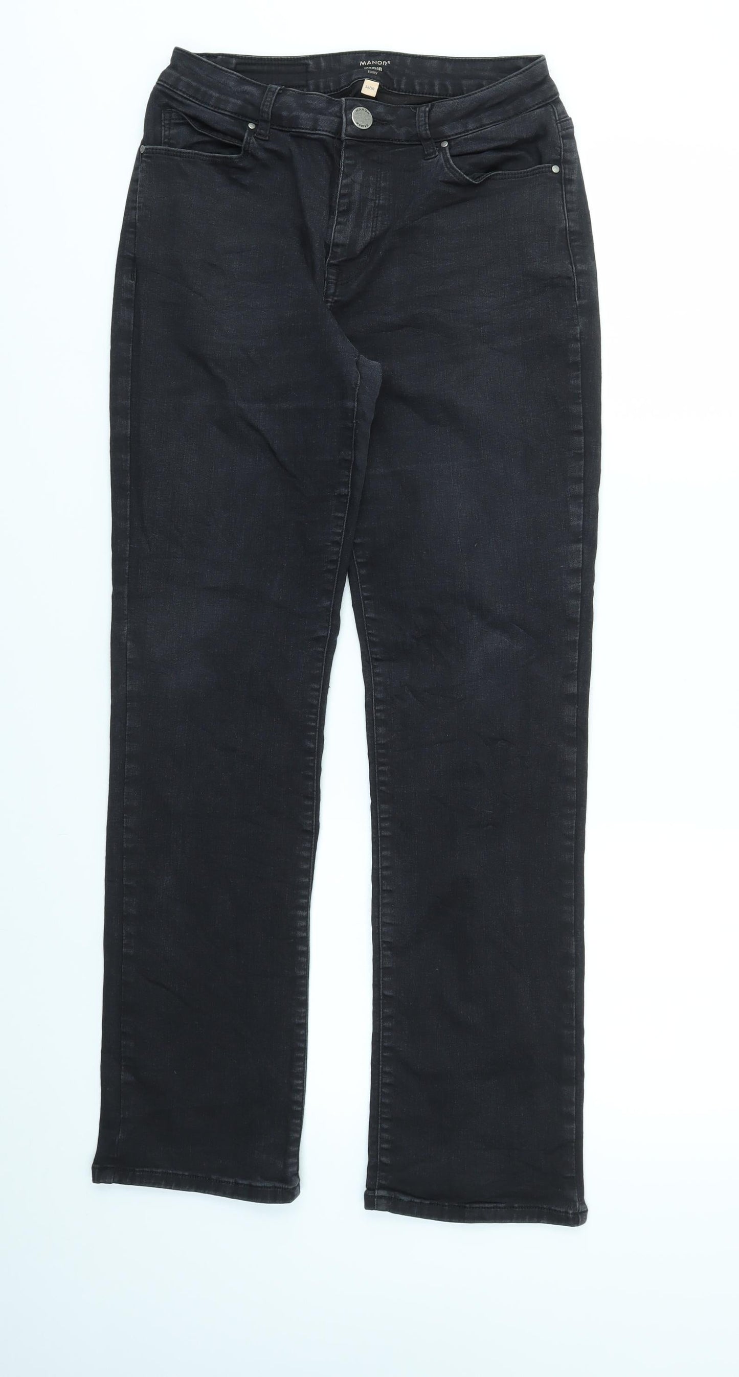 MANOR  Womens Black   Straight Jeans Size 10 L29 in