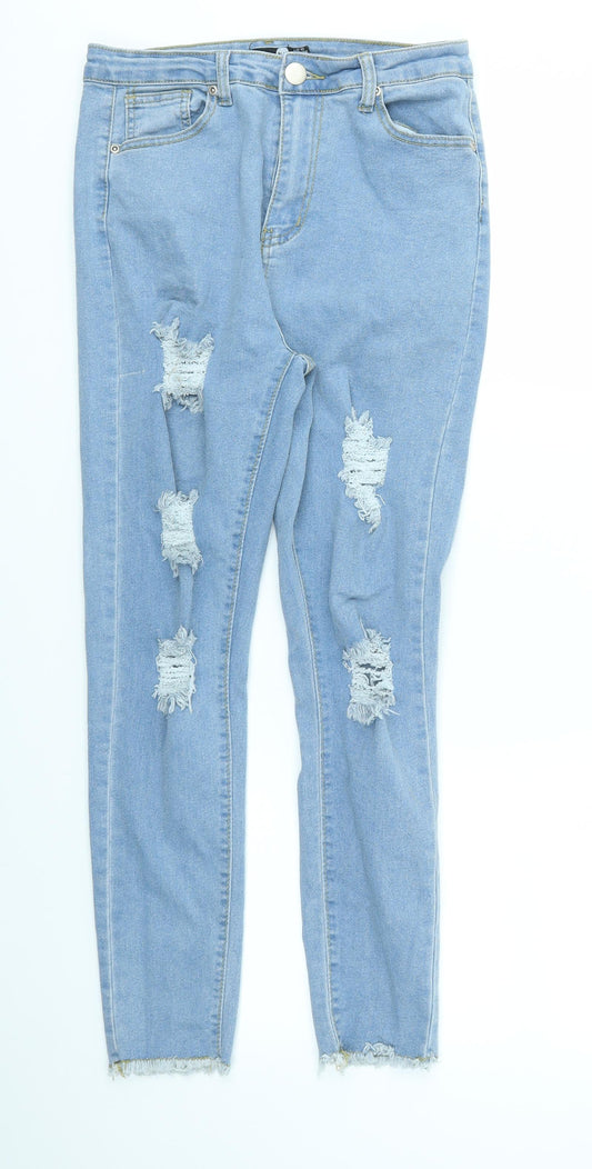 Boohoo Womens Blue   Skinny Jeans Size 10 L26 in