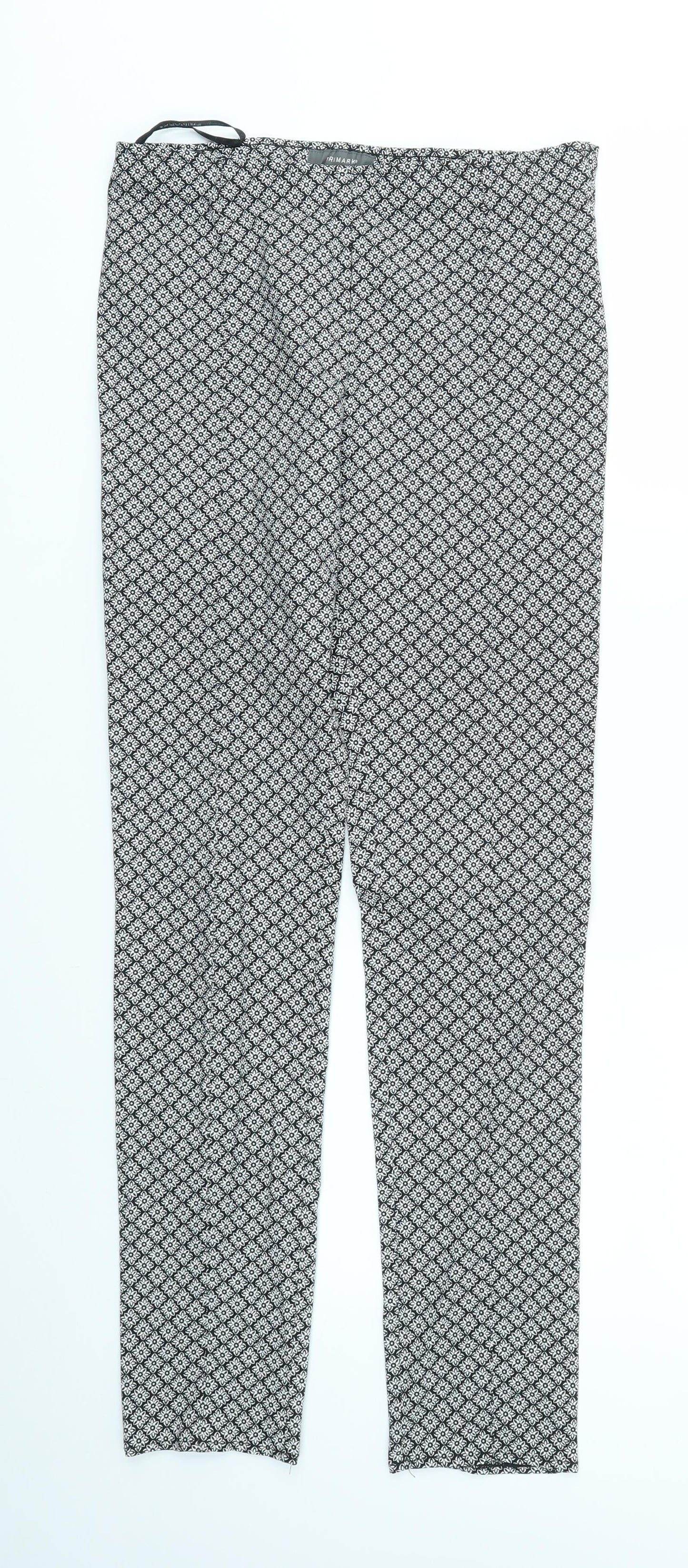 Primark Womens Multicoloured Geometric  Trousers  Size 10 L30 in - stretch waistband