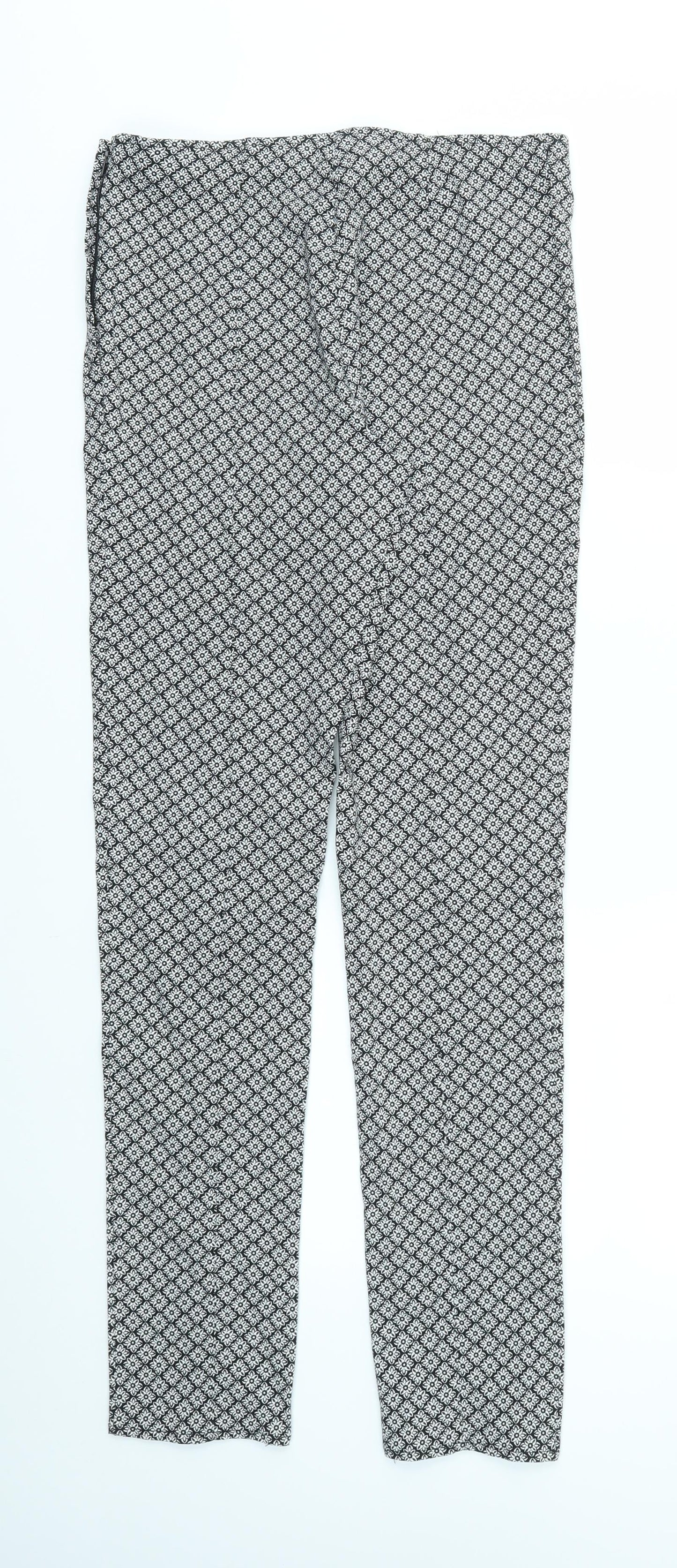 Primark Womens Multicoloured Geometric  Trousers  Size 10 L30 in - stretch waistband