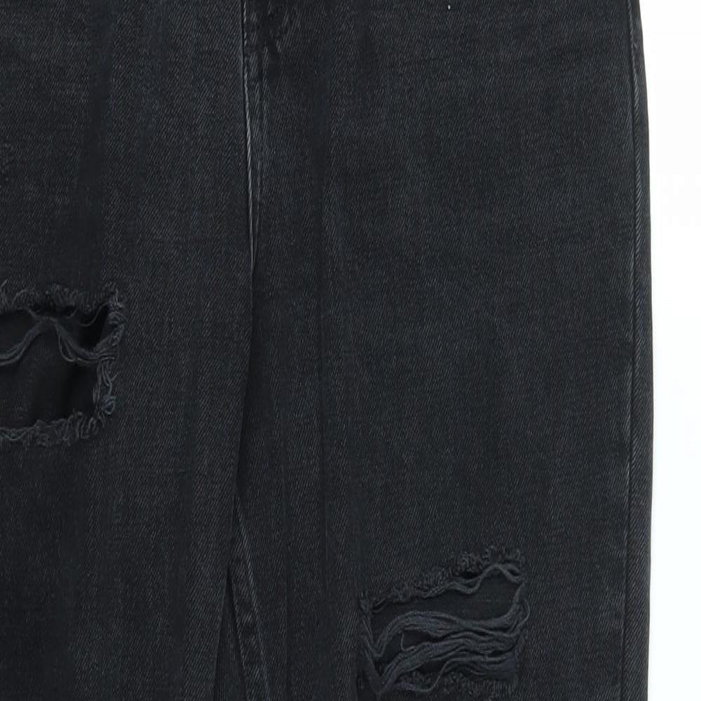 Topshop Womens Black   Straight Jeans Size 28 L30 in