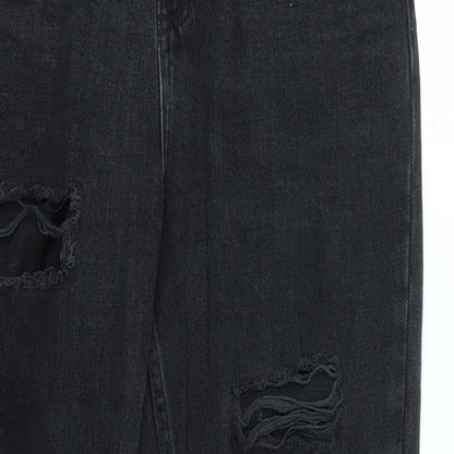Topshop Womens Black   Straight Jeans Size 28 L30 in