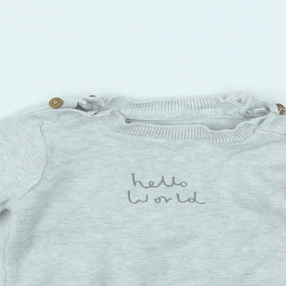 M&S Girls Grey   Pullover Jumper Size 6-9 Months