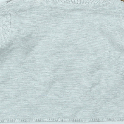 M&S Girls Grey   Pullover Jumper Size 6-9 Months