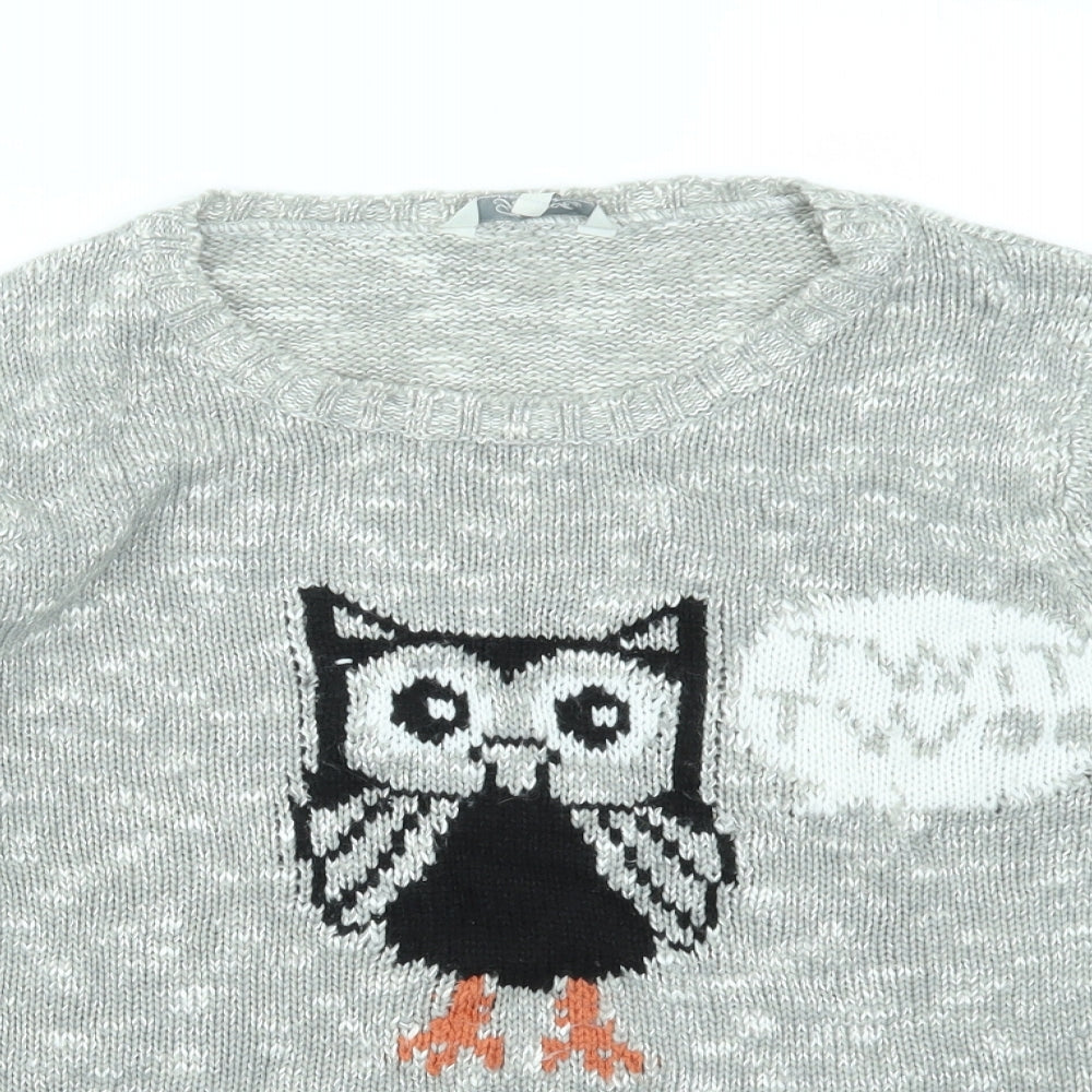Womens UK Size M Peacocks Grey Pullover Jumper