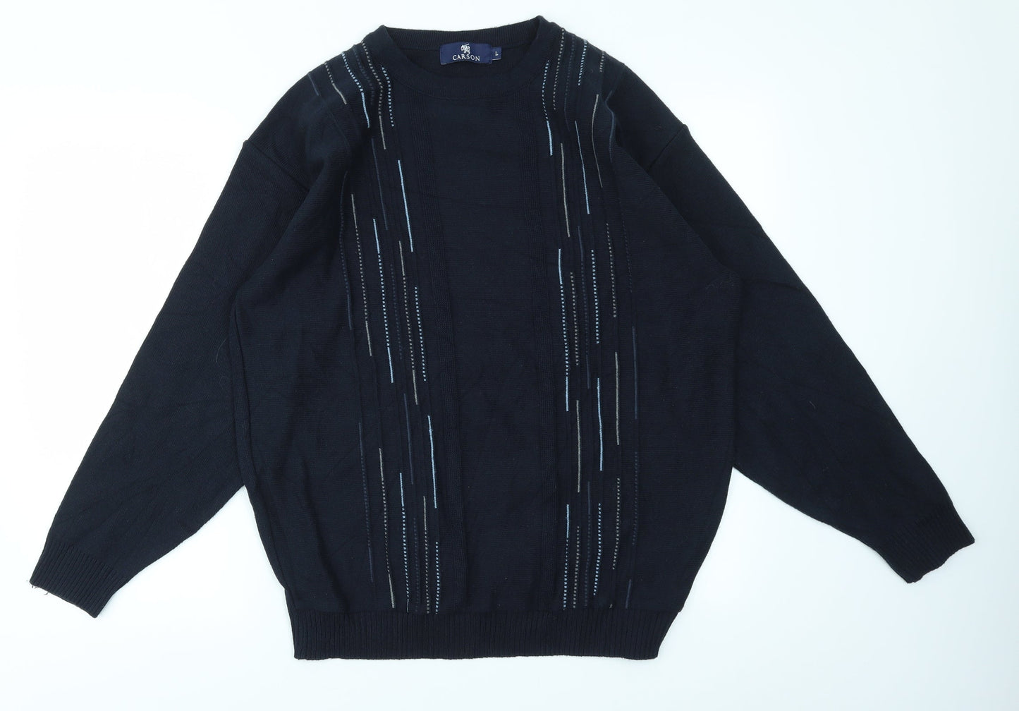 CARSON  Mens Blue   Pullover Sweatshirt Size L