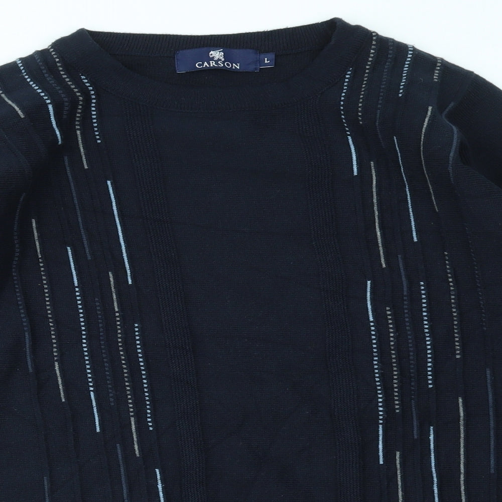 CARSON  Mens Blue   Pullover Sweatshirt Size L