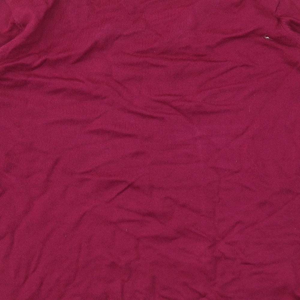 EWM Womens Purple Geometric  Pullover Jumper Size M