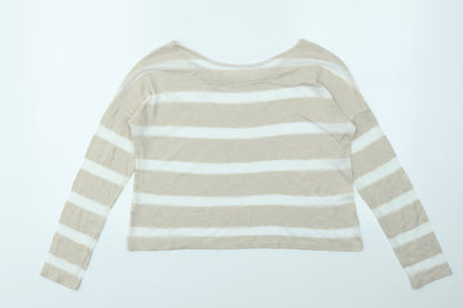 M&S Womens Multicoloured Striped  Basic T-Shirt Size 10