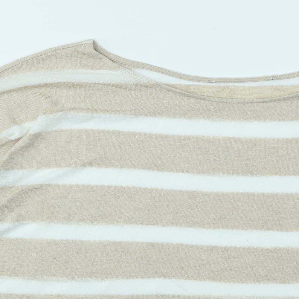 M&S Womens Multicoloured Striped  Basic T-Shirt Size 10