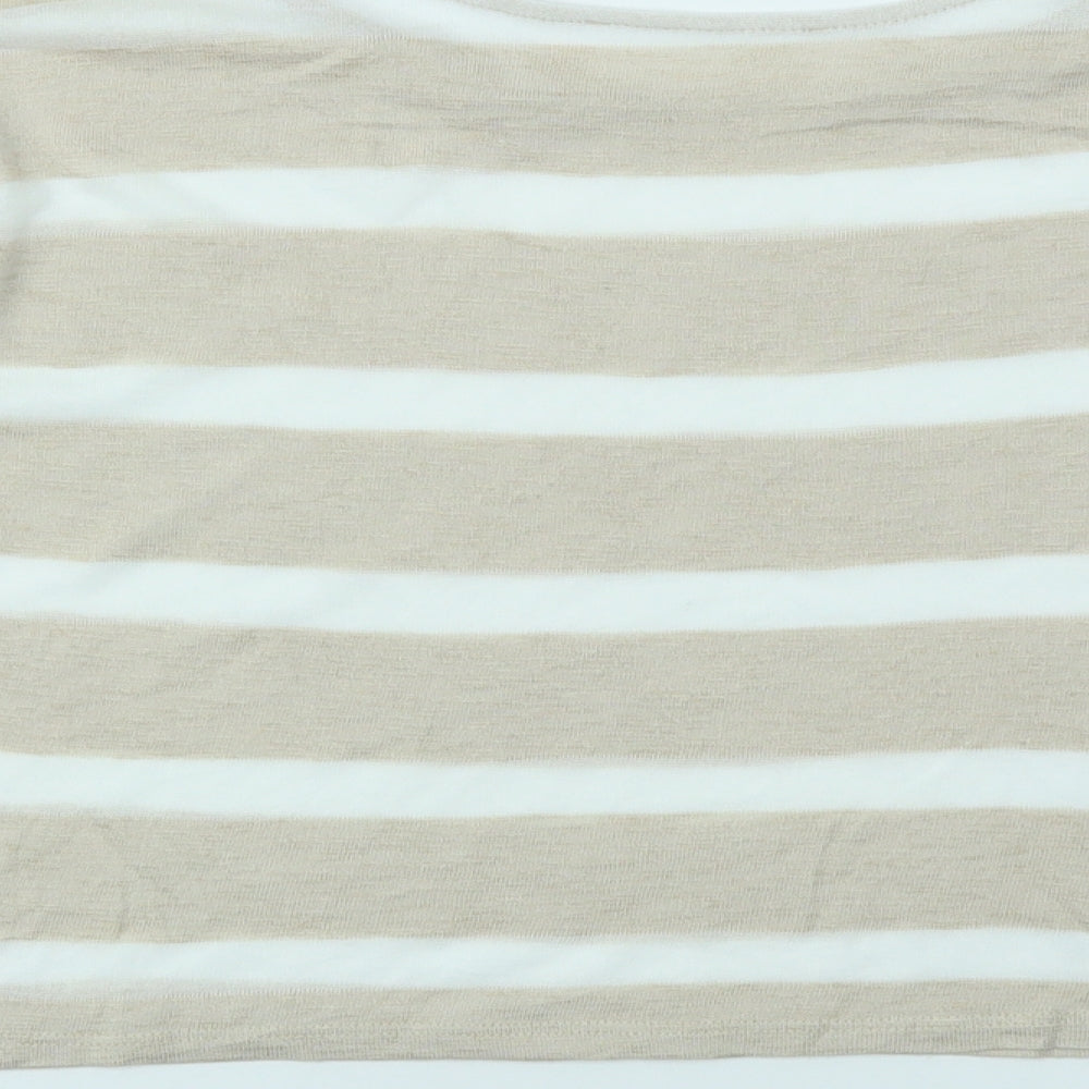 M&S Womens Multicoloured Striped  Basic T-Shirt Size 10