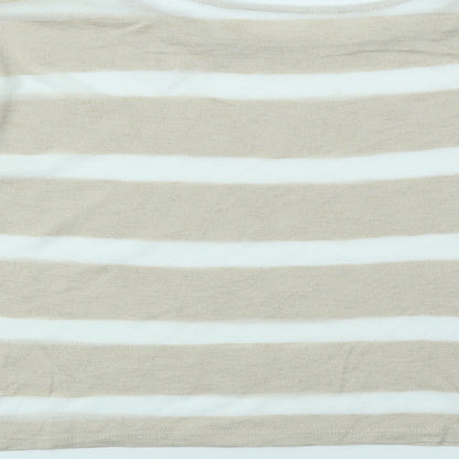 M&S Womens Multicoloured Striped  Basic T-Shirt Size 10