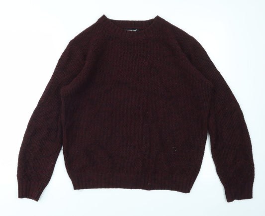 Primark Mens Purple Houndstooth  Pullover Sweatshirt Size M