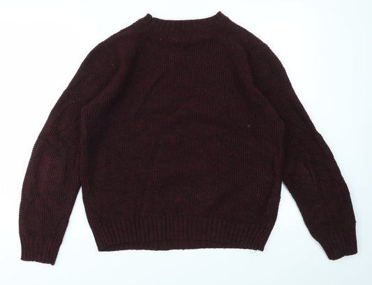 Primark Mens Purple Houndstooth  Pullover Sweatshirt Size M