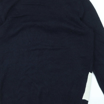 F&F Mens Blue Animal Print  Pullover Sweatshirt Size S