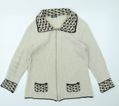 Finest Womens Ivory   Full Zip Jumper Size S