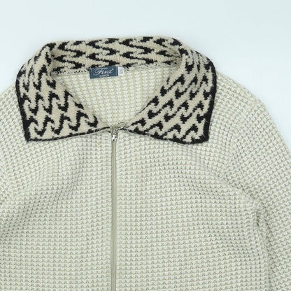 Finest Womens Ivory   Full Zip Jumper Size S