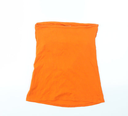 Womens UK Size 10 Matalan Orange Basic T-Shirt