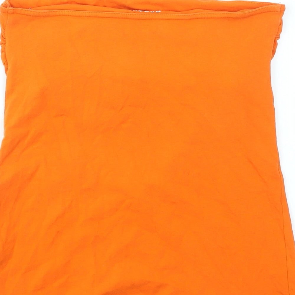 Womens UK Size 10 Matalan Orange Basic T-Shirt