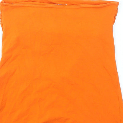 Womens UK Size 10 Matalan Orange Basic T-Shirt