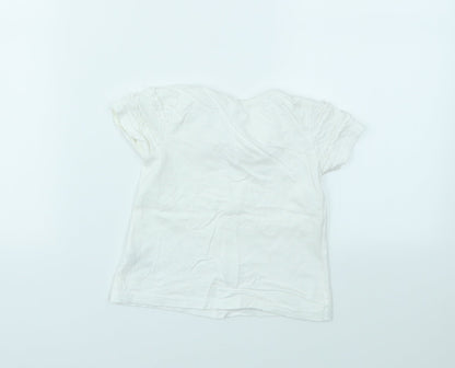 George Girls Silver   Basic T-Shirt Size 12-18 Months