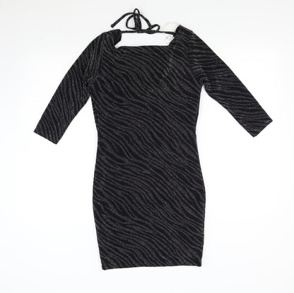 Lipsy Womens Black  Knit Bodycon  Size S