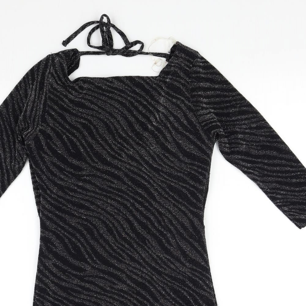 Lipsy Womens Black  Knit Bodycon  Size S