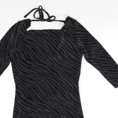 Lipsy Womens Black  Knit Bodycon  Size S
