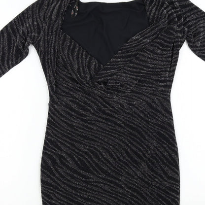 Lipsy Womens Black  Knit Bodycon  Size S